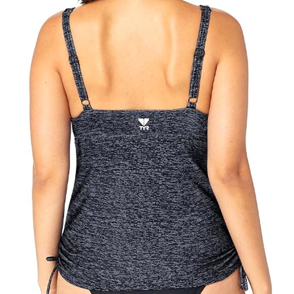 TYR DuraFast Elite Mantra V-Neck Tankini Swim Top - Black Size 10 - $55 - Picture 4 of 6
